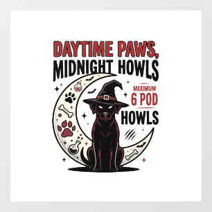 Dog Halloween Midnight Howls Window Cling