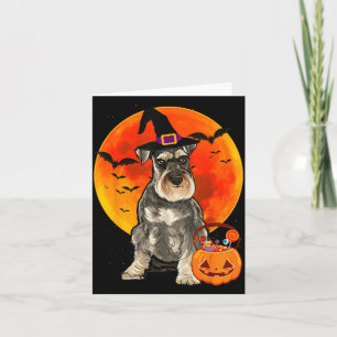 Dog Halloween Miniature Schnauzer Jack O Lantern Card