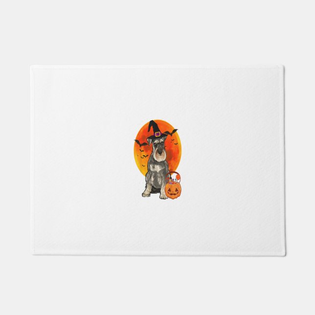 Dog Halloween Miniature Schnauzer Jack O Lantern P Doormat (Front)