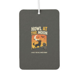 Dog Halloween Moon Howl Car Air Freshener