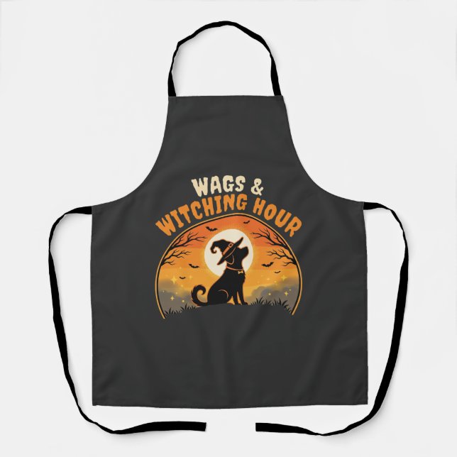 Dog Halloween Moonlight Apron (Front)