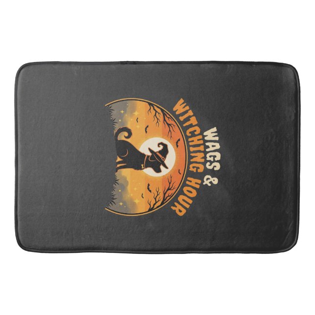 Dog Halloween Moonlight Bath Mat (Front)
