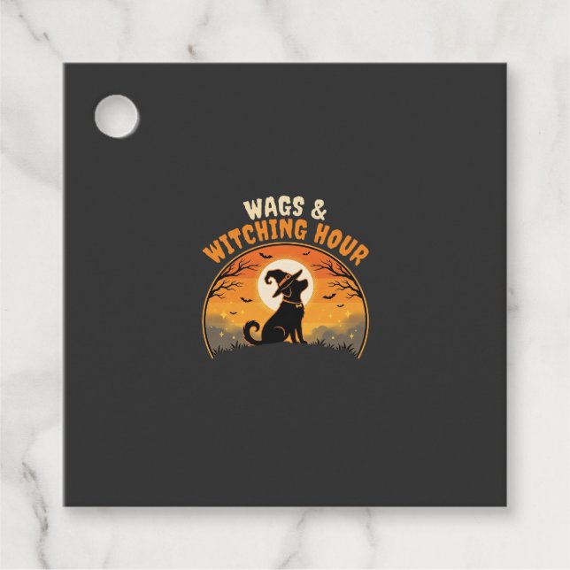 Dog Halloween Moonlight Favour Tags (Front)