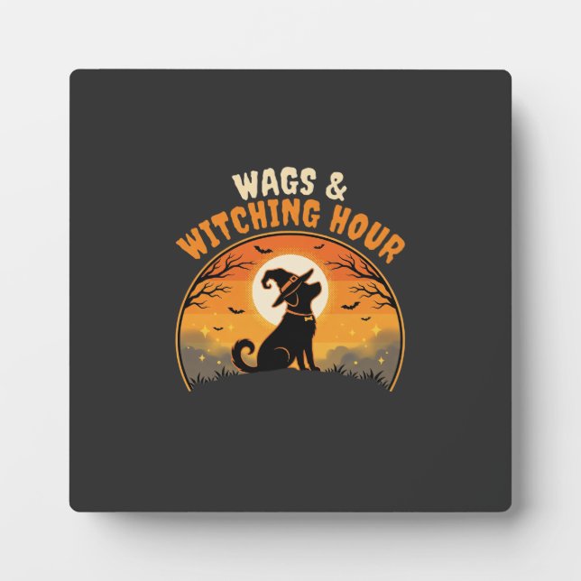 Dog Halloween Moonlight Plaque (Front)