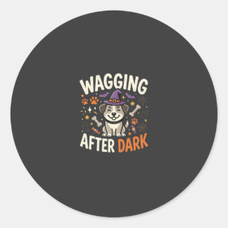 Dog Halloween Night (2) Classic Round Sticker