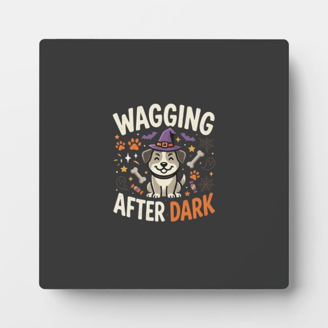 Dog Halloween Night (2) Plaque (Front)