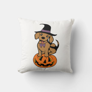 dog halloween pumpkin face cushion
