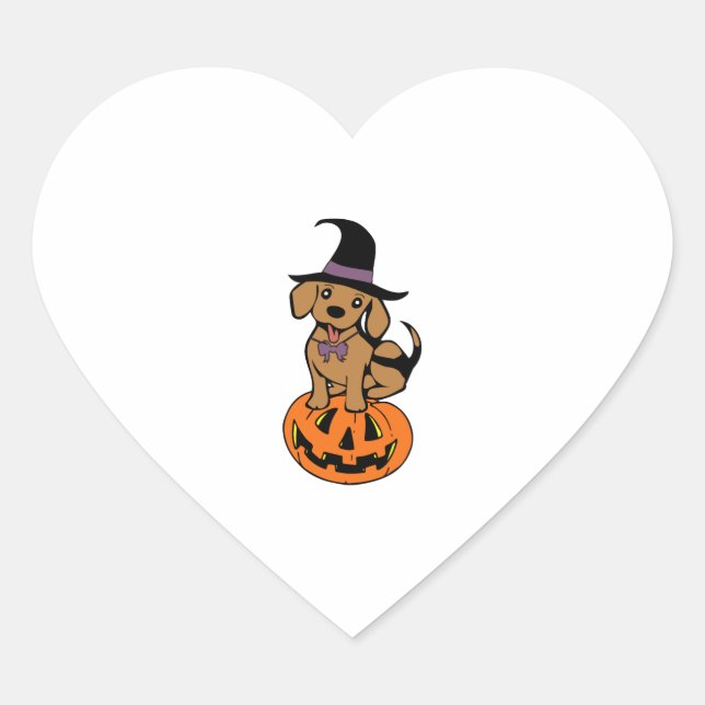 dog halloween pumpkin face heart sticker (Front)