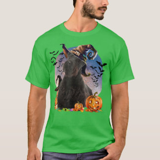 Dog Halloween Scottish Terrier Jack O Lantern Pump T-Shirt