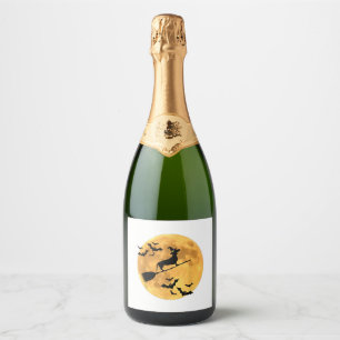 Dog Halloween Sparkling Wine Label