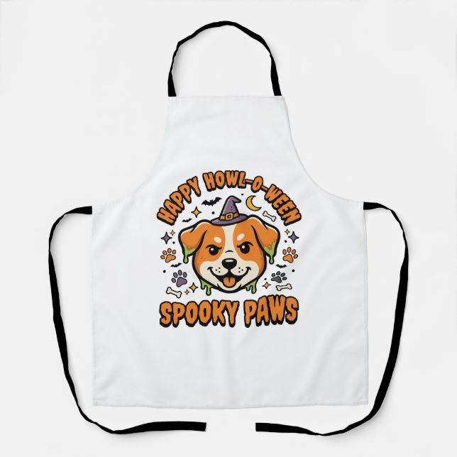Dog Halloween Spooky Paws Apron (Front)