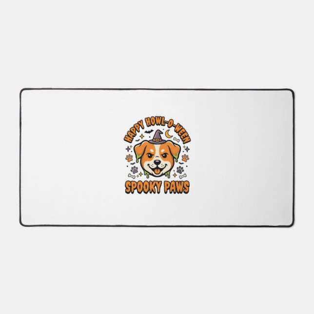 Dog Halloween Spooky Paws Desk Mat (Front)
