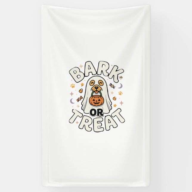 Dog Halloween Treat Squad Banner (Vertical)