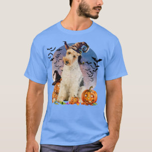Dog Halloween Wire Fo Terrier Jack O Lantern Pumpk T-Shirt