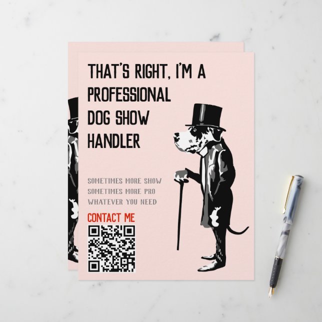 Dog Handler Promotion Great Dane Illustration (Front/Back In Situ)