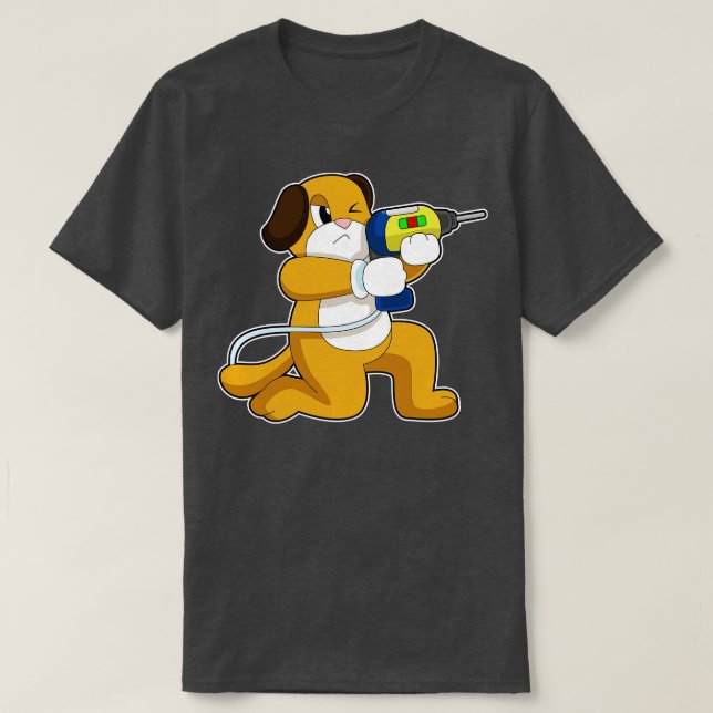 Dog Handyman Drill T-Shirt (Design Front)