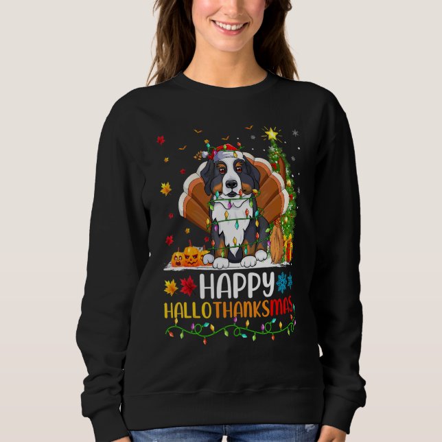 Dog   Happy Bernese Mountain Dog Hellothanksmas Sweatshirt (Front)