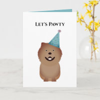 Dog Happy Birthday Card, Let's Pawty Chow Chow