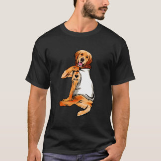 Dog Has Tattoo I Love Mum Golden Retriever Dog Mot T-Shirt
