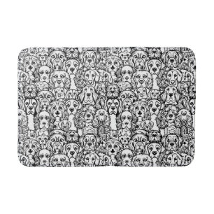Dog Head Pattern Bath Mat