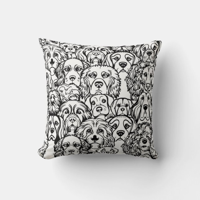 Dog Head Pattern Cushion (Front)