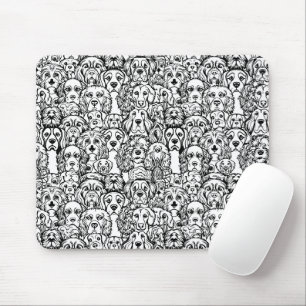 Dog Head Pattern Mouse Mat