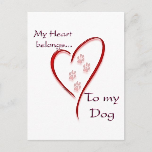 Dog Heart Belongs Postcard (Front)