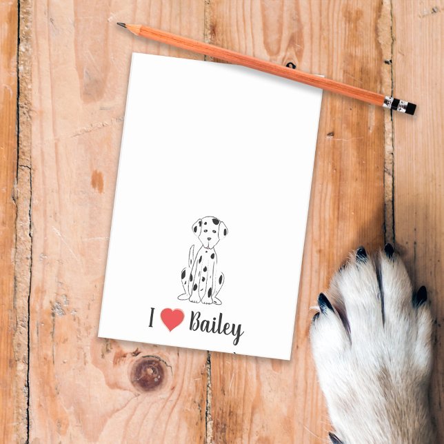 Dog Heart Cute Dalmatian Cute Personalised Fun Pet Post-it Notes (Creator Uploaded)