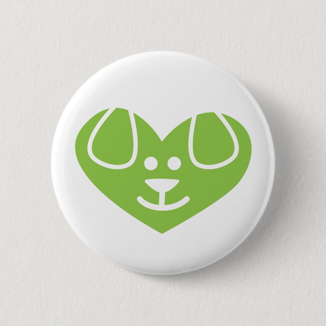 Dog Heart Green Button (Front)