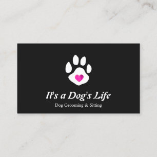 Dog Heart Paw Pet Sitting and Grooming Business Card