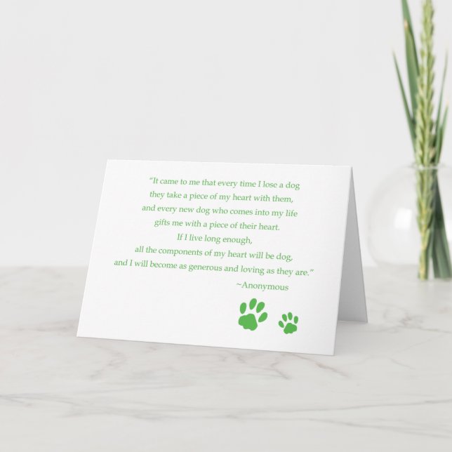 Dog Heart Quote Card (Front)