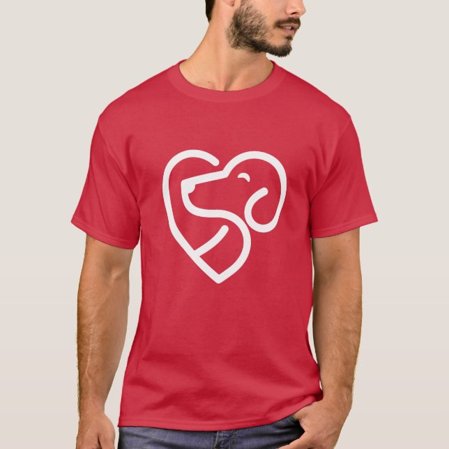 Dog heart vintage retro T-Shirt (Front)