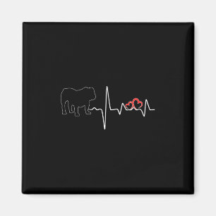 Dog Heartbeat Love For Dogs Lover Bulldog Magnet