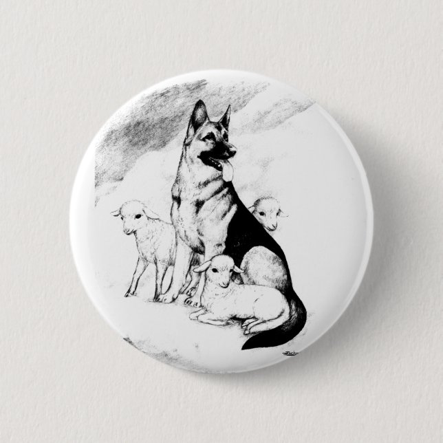 Dog Heaven, the Master's Flock 6 Cm Round Badge (Front)