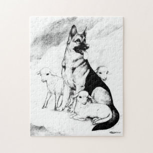 Dog Heaven, the Master's Flock Jigsaw Puzzle