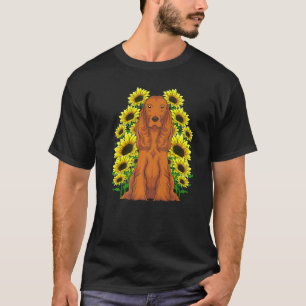 Dog Hippie Sunflower Pet Dog Owner Cocker Spaniel T-Shirt