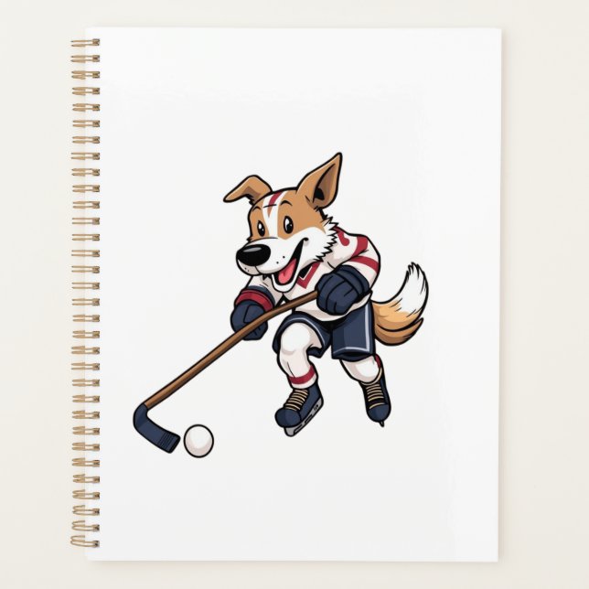 Dog Hockey Player Planner (Front)