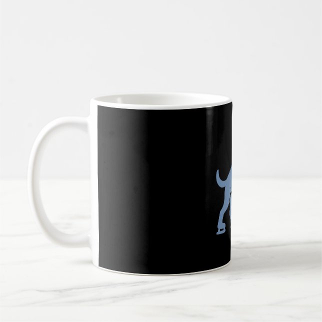Dog Hockey Player Silhouette Coffee Mug (Left)