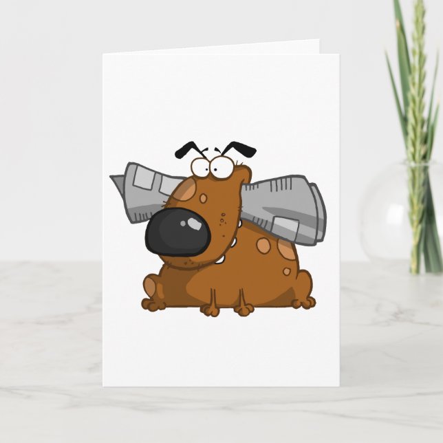 Dog-holds-newspaper-in-mouth Card (Front)