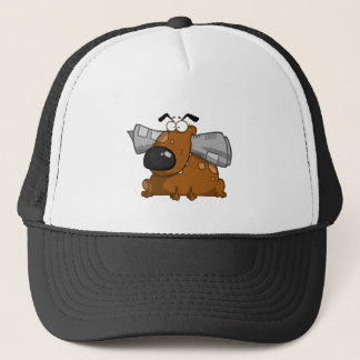 Dog-holds-newspaper-in-mouth Trucker Hat