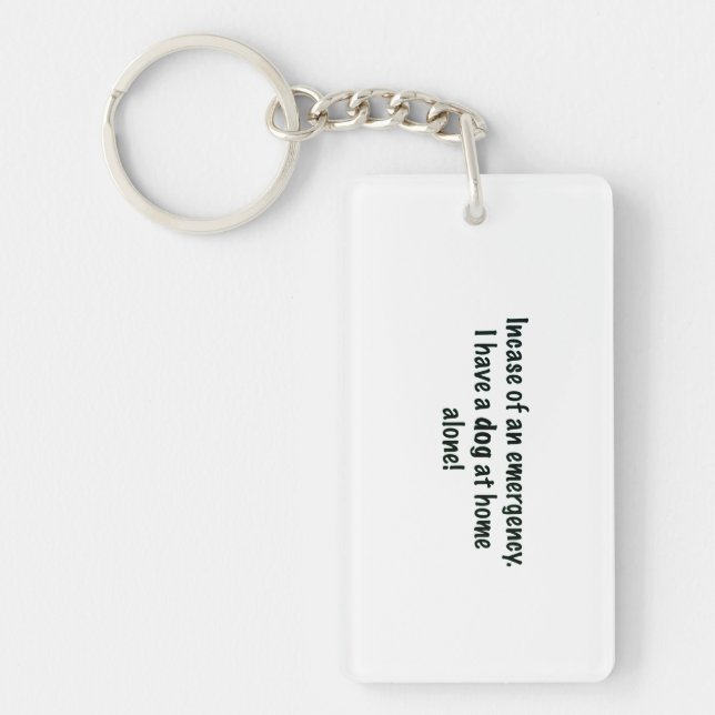 Dog home alone keyring (Front)