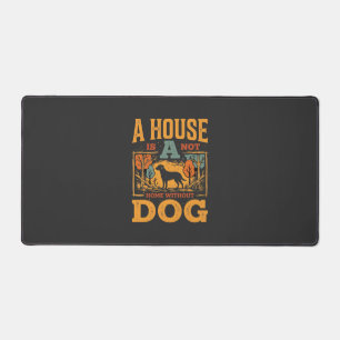 Dog Home Vintage House Desk Mat