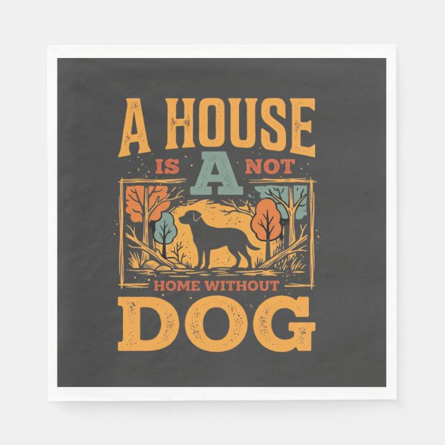 Dog Home Vintage House Napkin (Front)