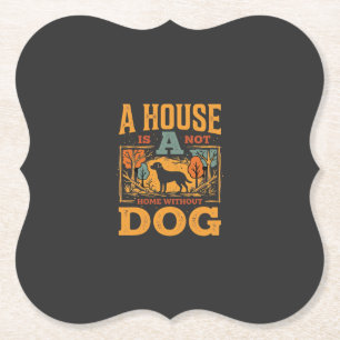 Dog Home Vintage House Paper Coaster