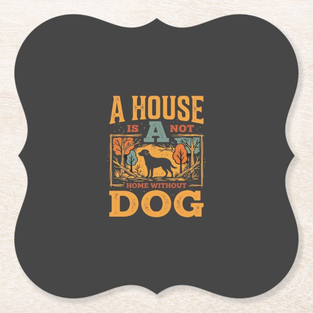 Dog Home Vintage House Paper Coaster (Front)