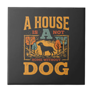 Dog Home Vintage House Tile