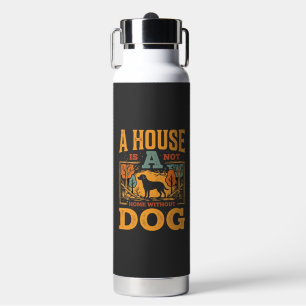 Dog Home Vintage House Water Bottle