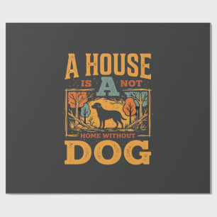 Dog Home Vintage House Wrapping Paper