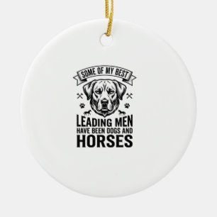 Dog Horse Lover Vintage Leading Men Design_1 Ceramic Tree Decoration