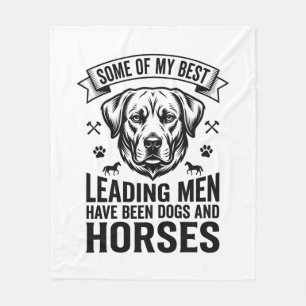 Dog Horse Lover Vintage Leading Men Design_1 Fleece Blanket